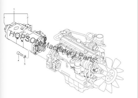 Doosangraafwerktuig Hydraulic Pump K5V80DTP 14531859 voor DX150-Rood